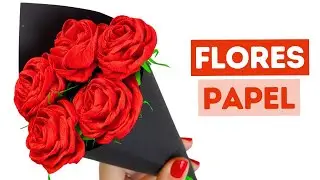 💐 Como hacer flores de papel crepe para San Valentín ¡Fácil!