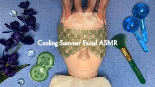 ASMR Cooling & Refreshing Summer Facial 🧊 Foam Wash, Icecream Mask, Ice Globes, Jade Mask, Brushing