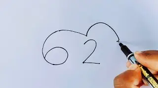 How To Draw Rabbit From Number 62 | Rabbit Drawing Step by step
