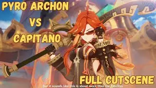 Pyro Archon Versus First Fatui Harbringer ( Capitano ) | Archon Quest Genshin Impact 5.0