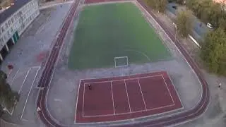 Bird's eye view. Priozersk city. Average educational school №1