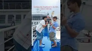 Getting my boyfriend to do this dance with me 🤣🚢🩷 #discosurf #honeyimmhome #gaycouple