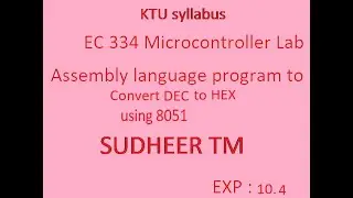 8051 program to convert decimal to hexadecimal number