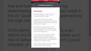 Heat warning