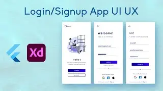 Welcome, Login/Signup Pages | Adobe XD UI UX Design | Flutter App UI