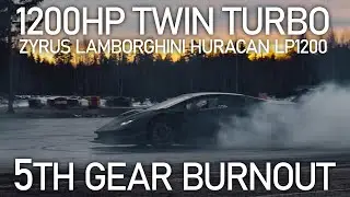 Fifth gear donuts in a 1200bhp twin turbo Lamborghini Huracan! The Zyrus LP1200 killing tyres!