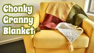 *EASY* Chonky Granny Square Blanket | ANY SIZE!