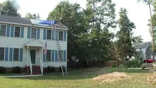 Removing tree from the roof (hurricane Irene)