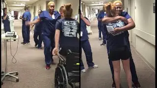 The nurse was shocked when she saw how the paralyzed girl got up and started walking