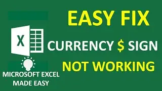 Fix Dollar $ Currency Sign Not Working in Excel - Currency Error Solved!