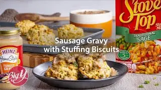Sausage Gravy with Stuffing Biscuits Recipe