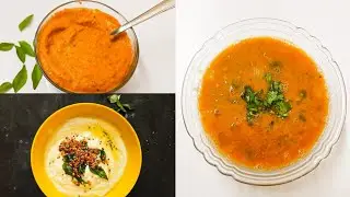 South Indian recipes | Sambar, coconut chutney & tomato chutney | Idli dosa chutney | Sambar recipe