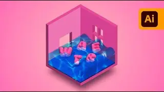 How to make Professional 3D Water Texture  in Adobe Illustrator (3D Design) 💧🔥
