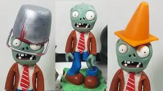 🧟‍♂️ ZOMBIE 😱》Plants vs Zombies ✔️Porcelana Fría ✔️Polymer Clay Tutorial