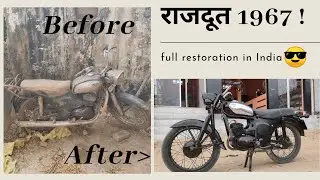Very Old bike restoration ! RAJDOOT  bike build in India ! full time lapse
