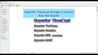 Superior TimeCost - Dongle (License) Key Not Found - (Solution)