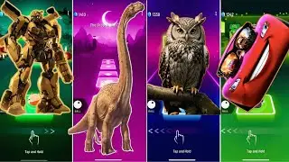 🦕 The Bumblebee 🐝 vs Brachiosaurus vs The Owl 🦉 vs Lightning McQueen | Coffin Dance 🪩