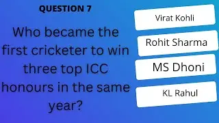 QUIZ QUESTION 7 CRICKET SHORTS Who became the first cricketer to win 3 top ICC honours in same year?