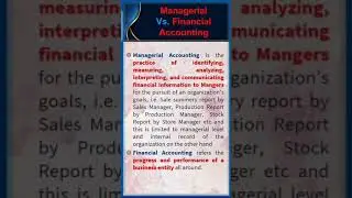 Accounting/ Lesson 1 - Managerial Vs. Financial Accounting