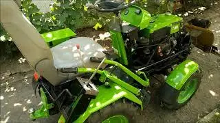 Mini tractor from a Zubr 8 hp walk-behind tractor with an electric starter