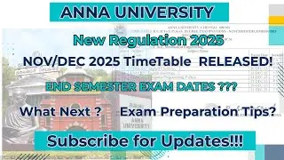 AU New Regulation Timetable Nov/Dec 2025 Published! 😦😱What Next? #examdate #exam #annauniversity