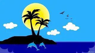 Easy & Simple MS Paint Tutorial: Drawing a Coconut Tree in an Island | Digital Drawing in Computer