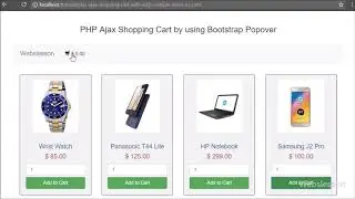 Ajax Shopping Cart in PHP using Bootstrap Popover