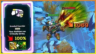 Urgot but my W crits and I have 100% crit chance (Jeweled Gauntlet Augment)