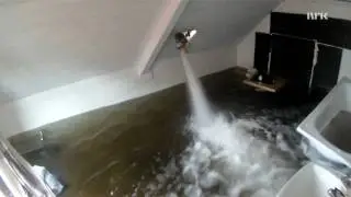 Collapsing floor by filling room with water