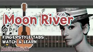 Audrey Hepburn - Moon River (Breakfast at Tiffany's) Easy Fingerstyle Guitar Tutorial Tabs