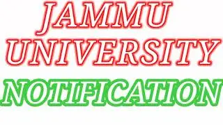 JAMMU UNIVERSITY NOTIFICATION