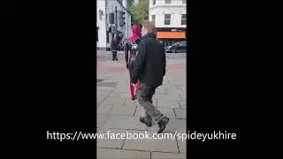 Spiderman has a walkabout Reigate, Surrey