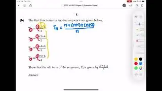 2022 EOY Exam (MA) S1 P1 Q11b Number Pattern