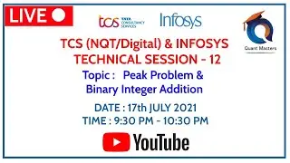 INFOSYS  & TCS (NQT / DIGITAL) 2021 | LIVE TECHNICAL TRAINING SESSION - 12 