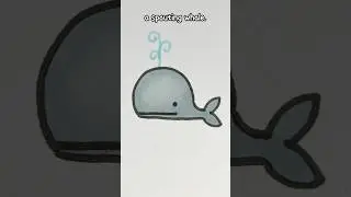 How to draw C to a spouting whale step by step easy drawing for kids 