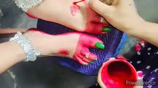 दुर्गा पूजा में आलता डिजाइन कैसे लगाएं/ How to apply Alta in Durga Puja