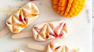 How to make Fruity Yoghurt Pops with Strawberry & Mango! 