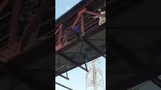 people at Joydebpur railway station foot over bridge