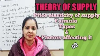 Economics class 11 | Price elasticity of supply | Factors affecting price elasticity of supply |