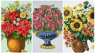 Very much pretty stylish ❌ stitch embroidery Vase flowers ideas