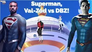 GTA V Superman- CW Superman and Val-Zod vs DBZ at Korin Tower!!