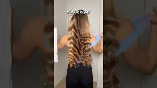 Left or Right? #hairtok #easycurls #hairstyle #curlyhairhacks #hairtutorial #heatlesscurls #hair