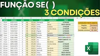 Função SE com 3 condições diferentes no Excel | Função SE, Função E, Função OU