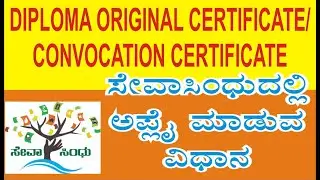 How to Apply for Diploma Original Certificate | Sevasindhu portal | Degree, Diploma