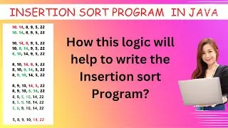 Insertion Sort Program in Java | Algorithm of Insertion Sort#java