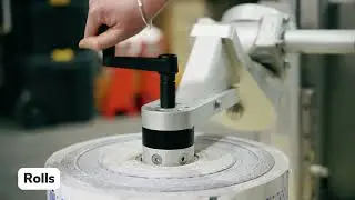 Roll Handling with Geared Rotation 3 inch Vertical Spindle
