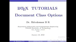 LaTeX Tutorial 2: Docuemnt Class Options