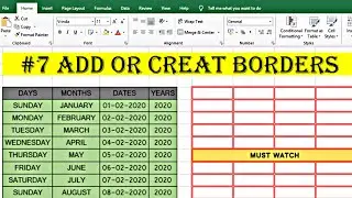 Excel: How To Add And Create Borders | How to Add Borders in Excel | How to Draw Borders In Excel