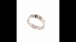 Кольцо девиз женское мужское серебро 925 Believe