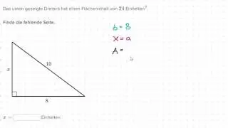 Fehlende Seite eines Dreiecks berechnen - Beispiel